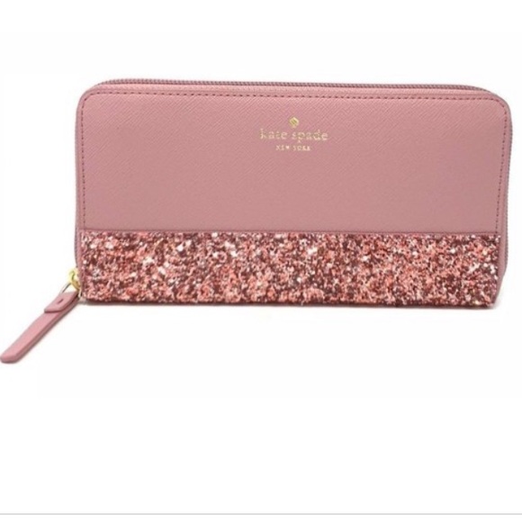 Kate Spade Pink Glitter Wallet - Picture 1 of 10